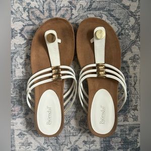 Women’s White and Gold Sandals